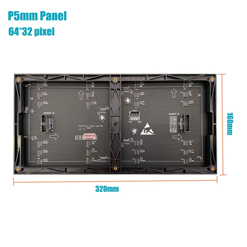 320*160mm 64*32Pixels 1/16 Scan Indoor Panel SMD 3in1 RGB Full Color P5 LED Module For Indoor LED Display Screen