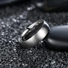 Tigrade 4/6/8mm Brushed Simple Silver/Black Color Titanium Ring Men Minimalist Wedding Band Engagement Rings Women Male Jewelry