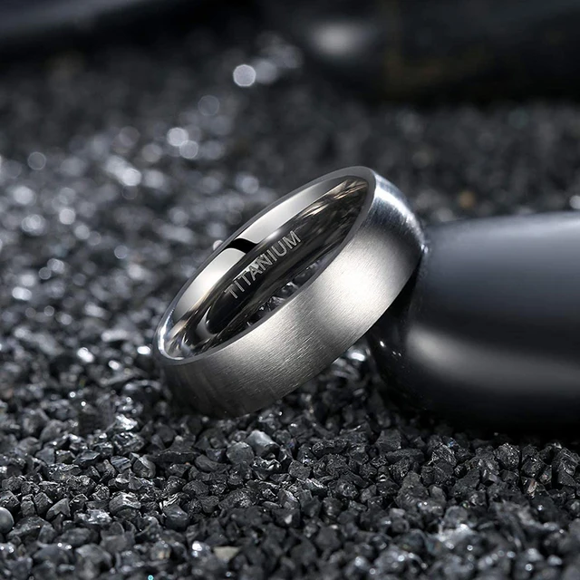 Tigrade 4/6/8mm Brushed Simple Silver/Black Color Titanium Ring Men Minimalist Wedding Band Engagement Rings Women Male Jewelry