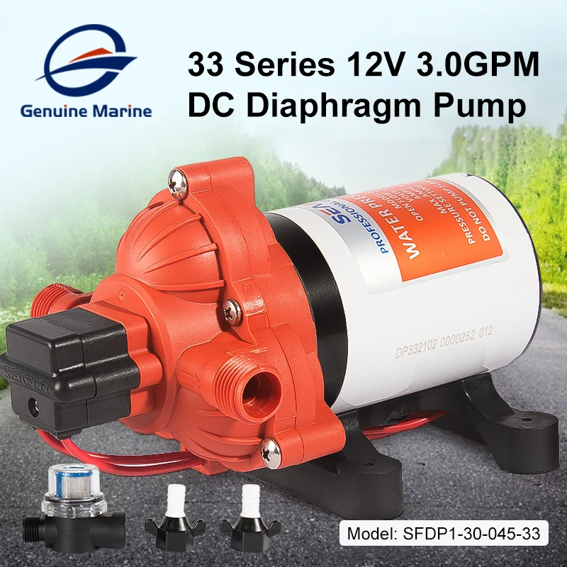 SEAFLO 33 Series Diaphragm Pump 3.0GPM 45PSI Automatic Water System 12V Self Priming Pump For Boat RV Accessories Shower Toilet