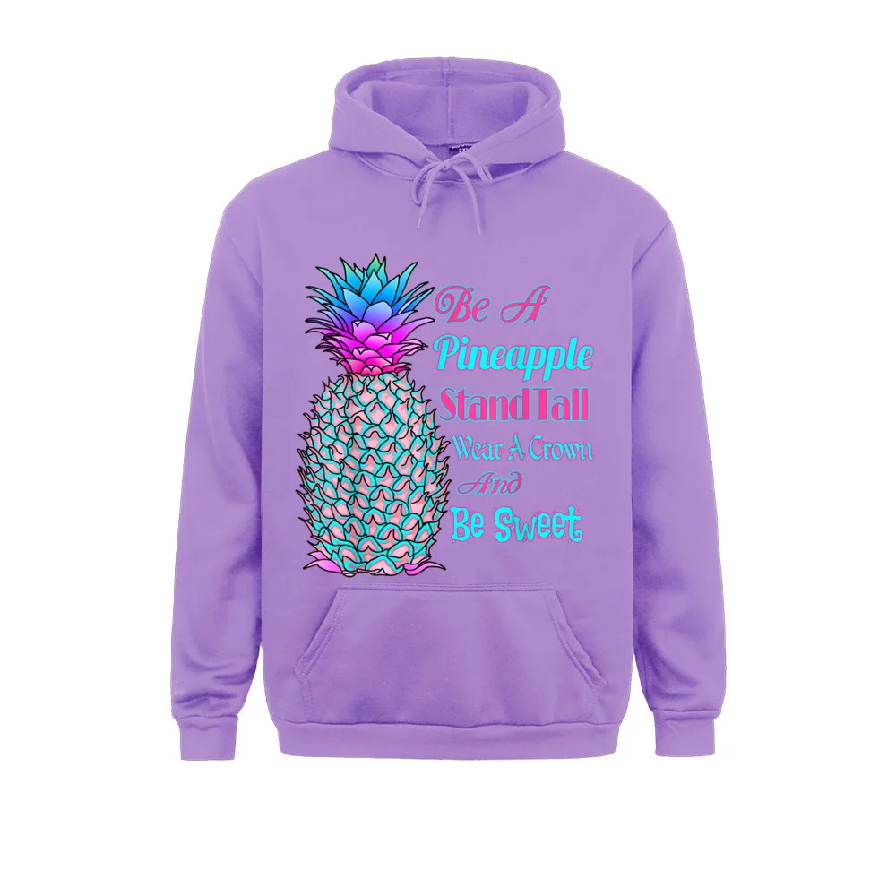 Printed Be A Pineapple Stand Tall Wear A Crown And Be Sweet Sweatshirts For Men Funny Winter Hoodie Long Sleeve Sportswear