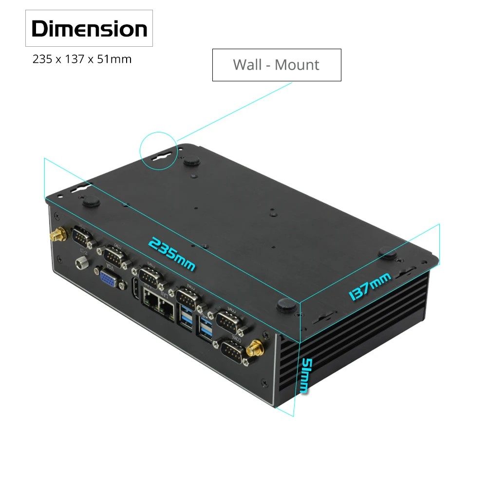 Imagem -03 - Bebepc-mini pc Industrial Lan Fanless Duplo com 4g Lte Núcleo i5 10210u i7 4500u hd Wifi Rs232 Rs485 Windows 11 Computador