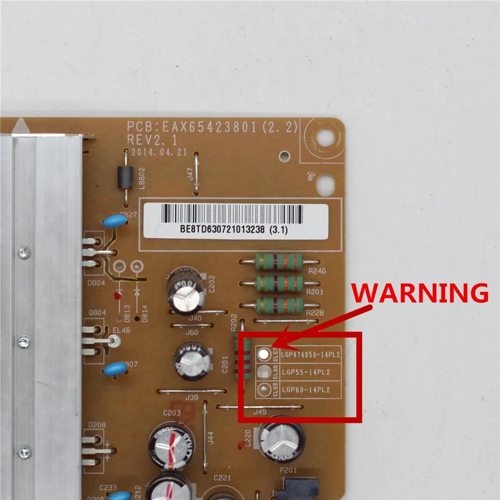 Imagem -02 - Power Supply Board Suporte para tv Original Power Supply Card Equipamento Profissional Eax65423801 Lgp47495014pl2