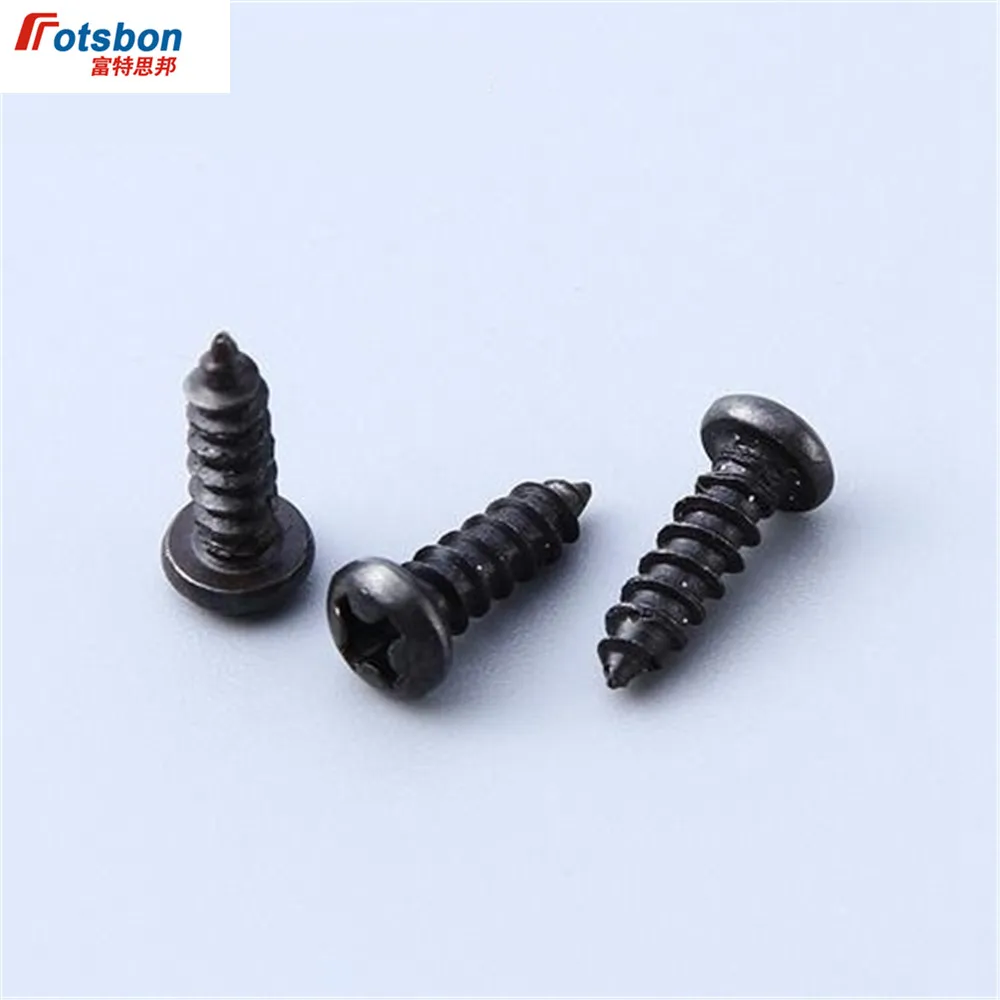 M2/M2.3/M2.6 Cross Recessed Pan Head Self-tapping Screw Parafuso Vis Spike Black Screws Tornillos Viti Phillip Plaine DIN7981