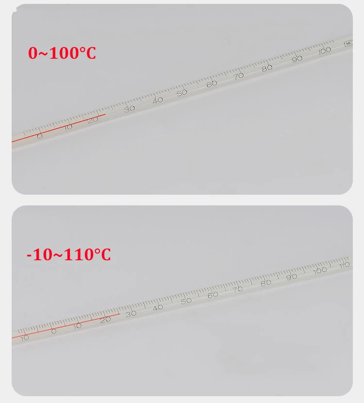 Imagem -04 - Termômetro de Vidro Líquido Vermelho Medidor de Temperatura de Água de Álcool Bar Table