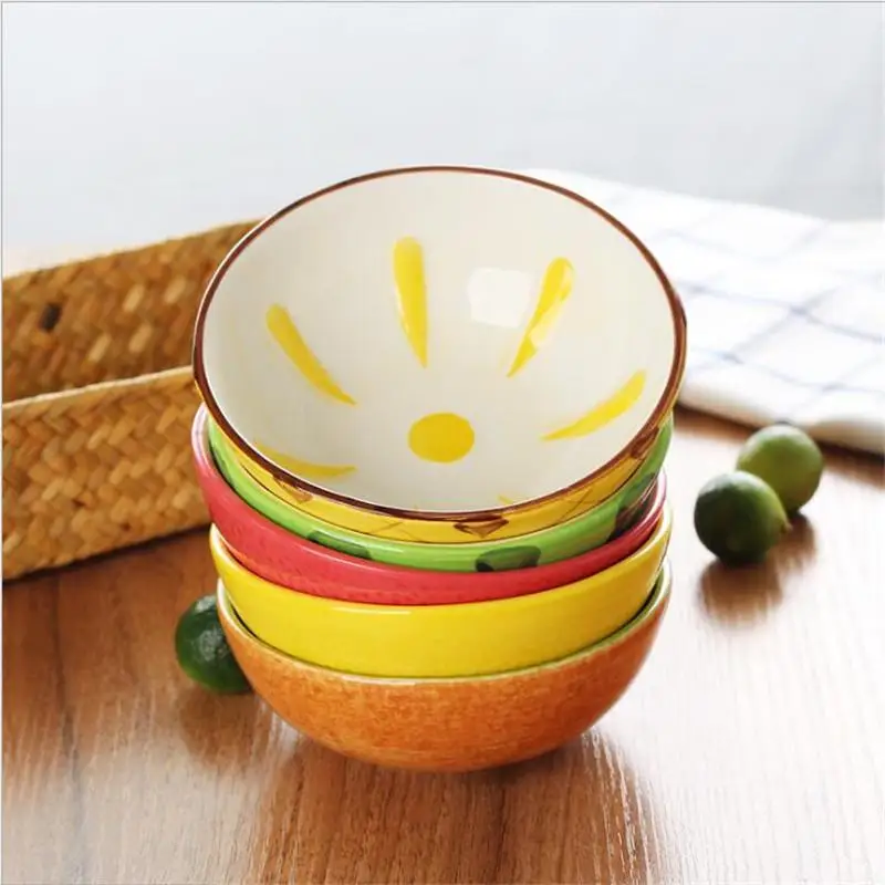 Fruit Ceramic Bowl Fashion Dining Table Living Room Decoration Creativity 5 Inches Cute Watermelon Tableware Orange 2020 E11131