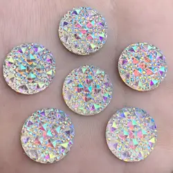 Jeder größe Kristall AB Harz Flatback Strass Runde Kristall Steine Nicht Hotfix Sammelalbum Strass für DIY Handwerk-HB39