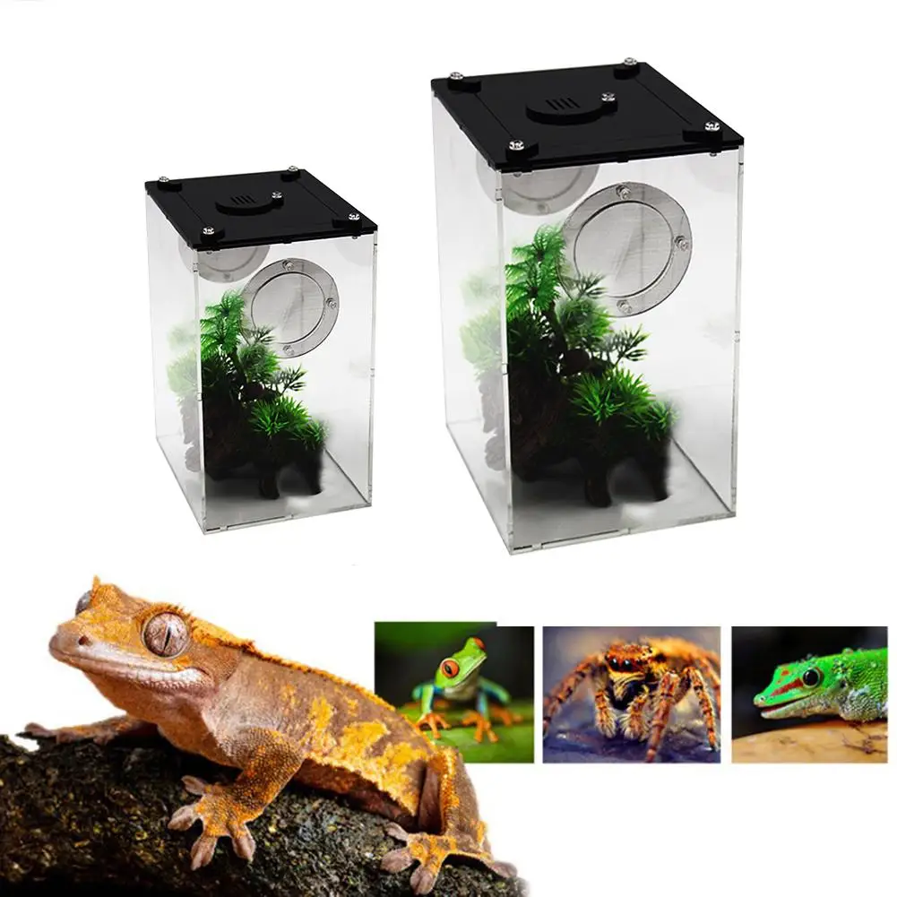 New Acrylic Terrarium Spider Breeding Box Reptile Feeding Box For Climbing Pet Terrarium Snake Spider Lizard Scorpion Centipede