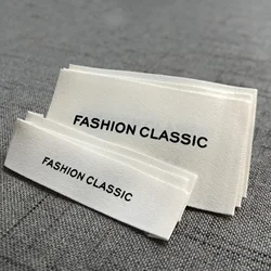 Free Shipping Custom Clothing Matte Cotton Belt Printing Label Collarprinting Woven Accessories Label ling biao Brand MQQ 50PCS