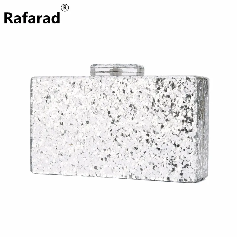 

Famous Brands Women Clutches Casual Female Clutches Bags Women Messenger Bags Mini Cross Body Bags Tote Silver Glitter Acrylic