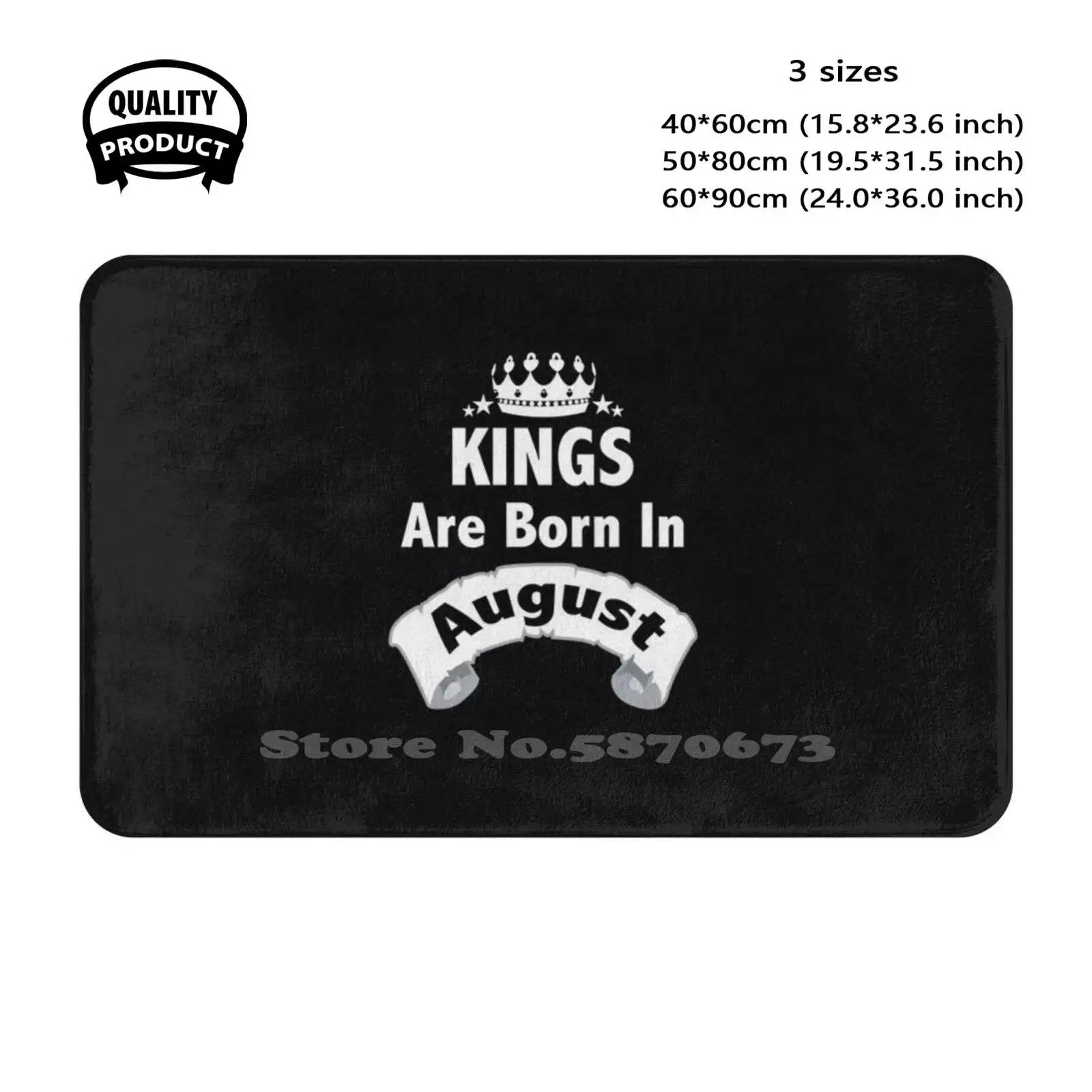 Kings Are Born In August Soft Cushion Home Carpet Door Mat Car Rug Birthday Christmastide Noel Christmas Night Ugly Crewneck