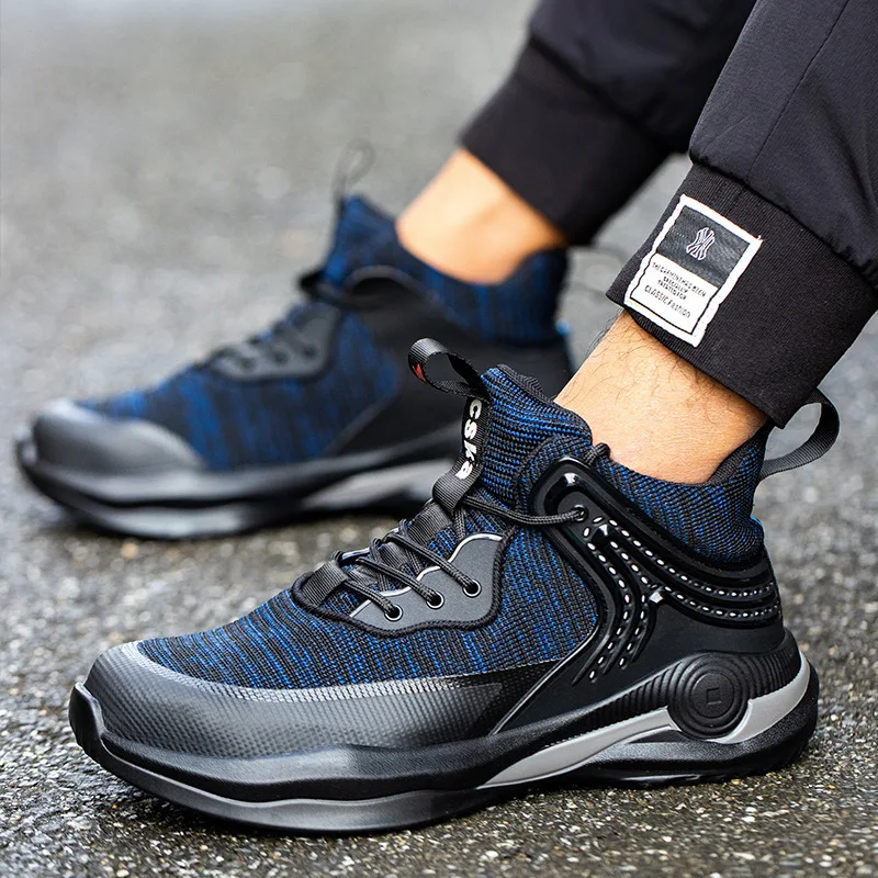 Breathable Men's Safety Shoes Boots With Steel Toe Cap Casual Men's Boots Work Indestructible Shoes Puncture-Proof Work Sneakers