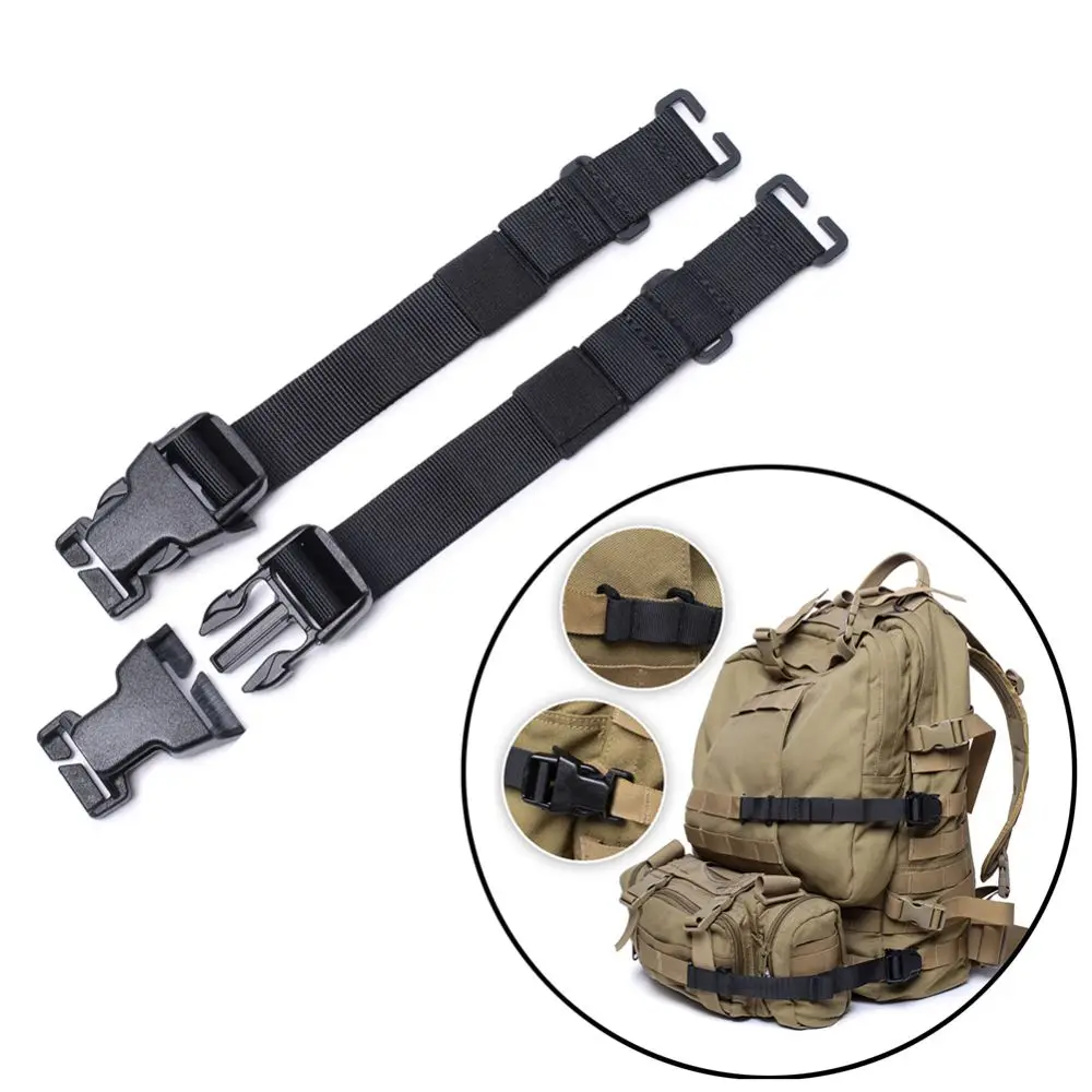 4pcs Tactical Backpack Chest Harness Strap Webbing Sternum Adjustable Dual Release Buckle Pockets Band Accessories