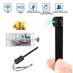 Mini cámara HD 4K 1080P Wifi IP, microvideocámara portátil inalámbrica, módulo de grabación de vídeo, compatible con vista remota, P2P, tarjeta de 128GB