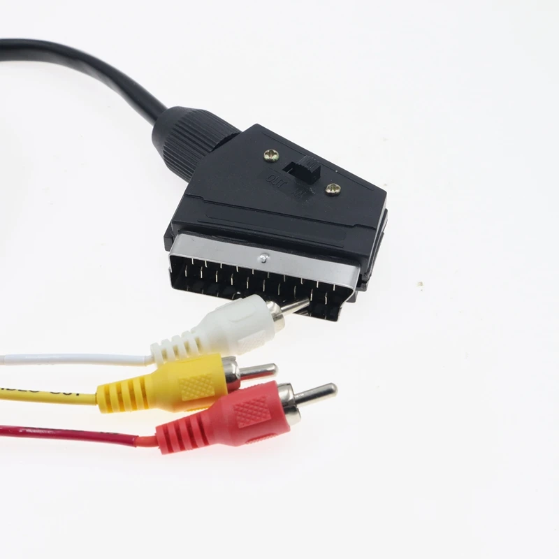 1.5m RGB Scart 21Pin To 3 RCA Audio Video Cable for NES for FCS   Triple 3 X Phono Composite Audio Video Leads European Standard