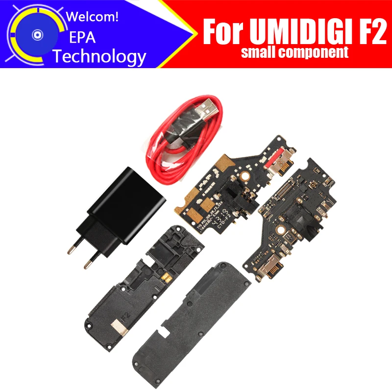 100%Original New usb plug charge board usb board+microphone,loudspeaker,charger set Replacement Accessories for UMIDIGI F2