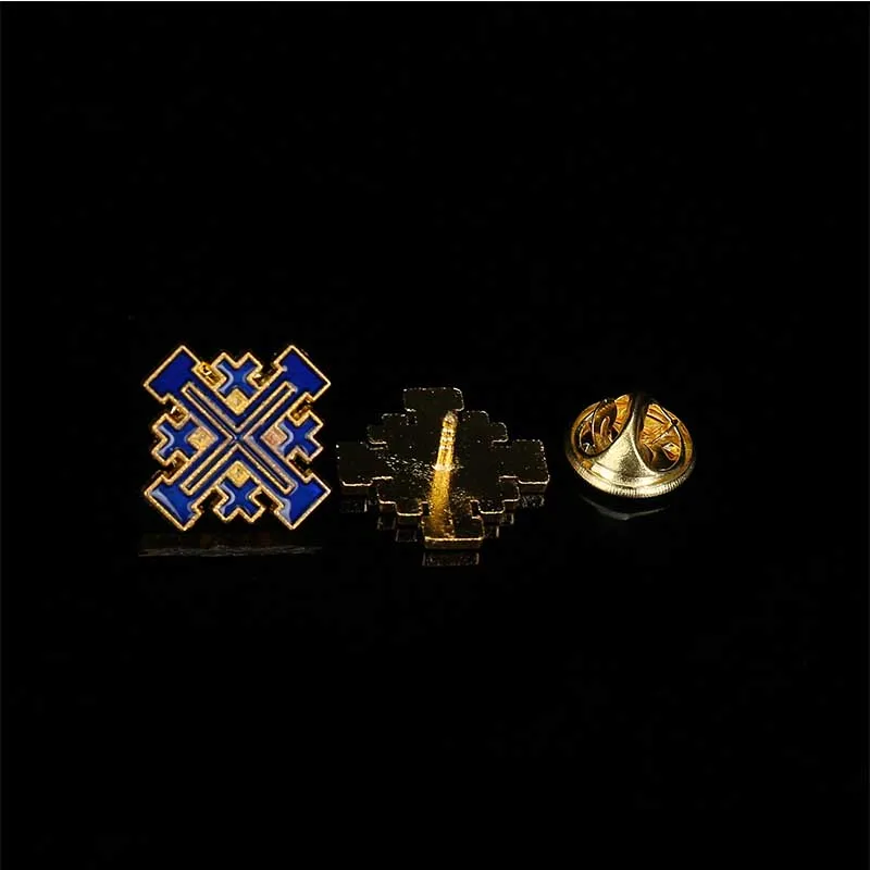 5 pieces / Jerusalem brooch crucifix metal badge of Jesus Christ cross lapel pin retro clothing corsage neck jewelry