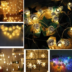 New Year Snowflakes String Light LED Christmas Decor for Home Hanging Garland Christmas Tree Decor Ornament Navidad Xmas Gift