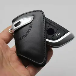 1Pcs Black Leather Style Car Smart Key FOB Cover Case Holder Shell Skin For BMW F15 F16 F48 5/7 Series F10 520li Accessories