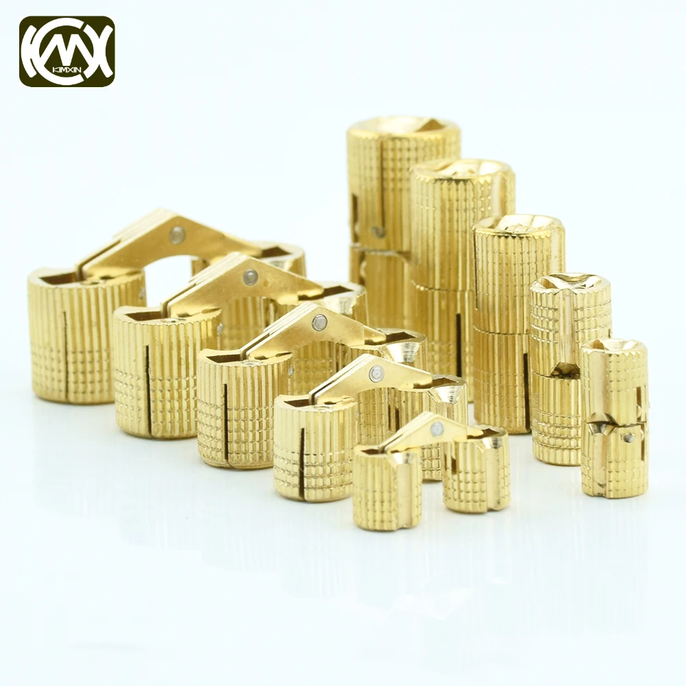 

500Pcs D8*17.5mm KIMXIN Brass Copper Barrel Hidden Hinges Gift Woodenbox Box Door Furniture Cabinet Hinge Wholesale Sales