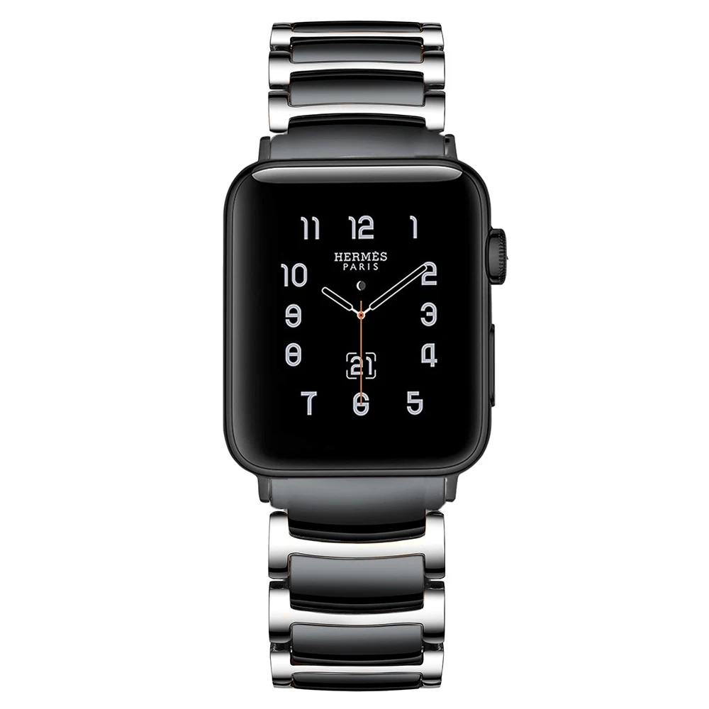 Apple watch用デラックスセラミックストラップ,5,4,6,7,44mm,40mm,iwatch 3,se,42mm,38mm,男性用