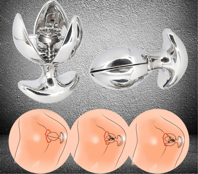 Stainless Steel Anal Lock Openable Anal Plug Dilator Heavy Anus Beads Lock Butt Plug Sex Toys For Men Woman Gay