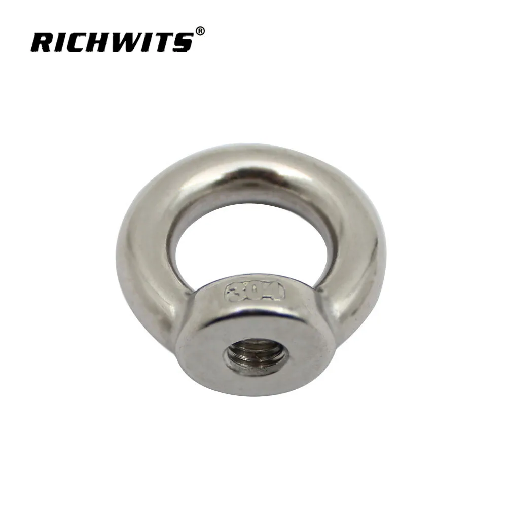 1 Pc M DIN582 Stainless Steel SS304 Lifting Eye Nuts Fastener for Cable Rope(M6)