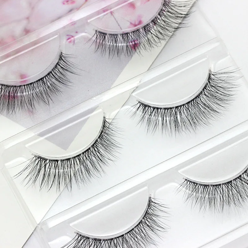 3 Pairs Natürliche Lange Handgemachte Falsche Wimpern Durchziehen Falschen Wimpern Japanischen Stil Wimpern Verlängerung Schönheit Make-Up-Tools