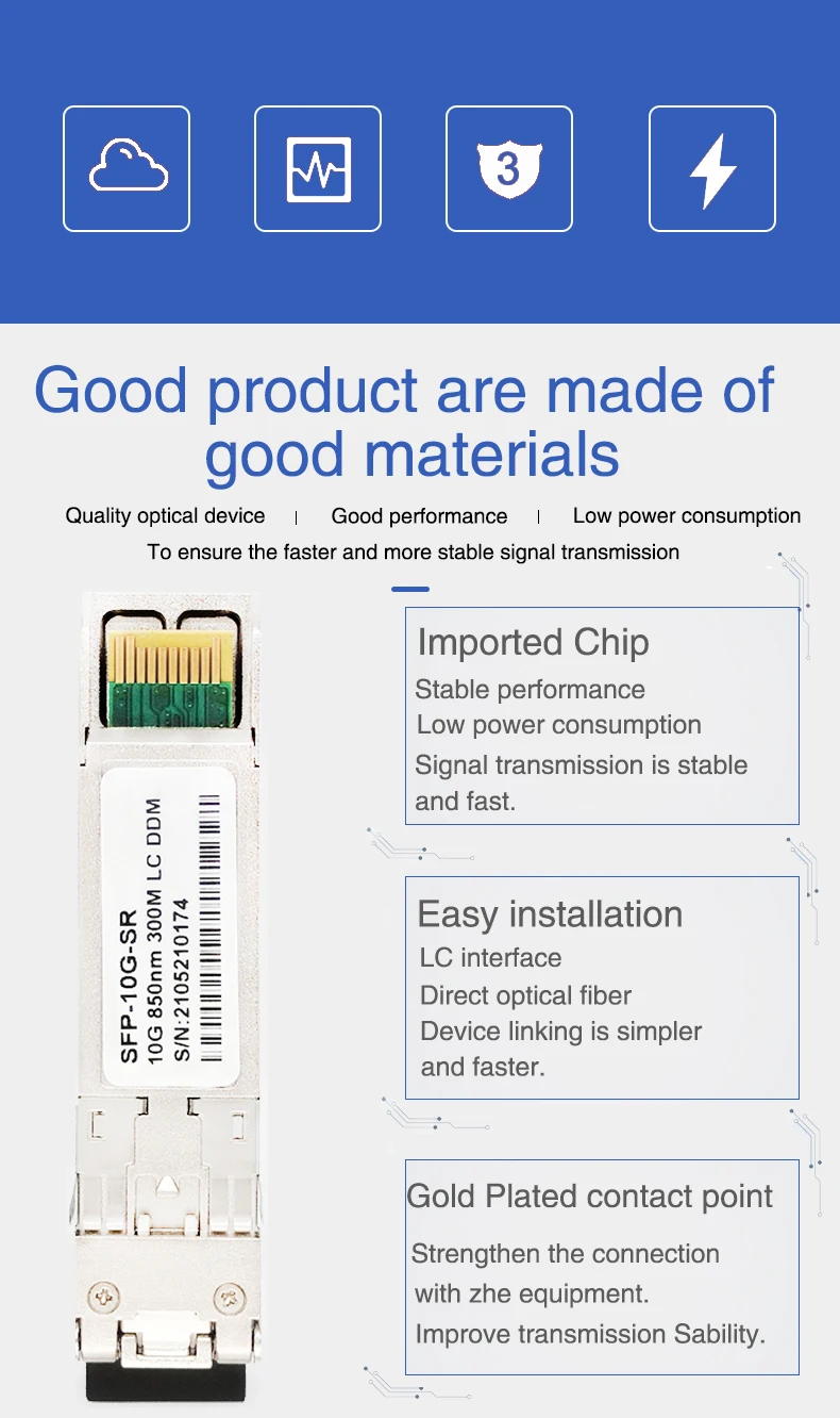 10 Gigabit Optische Module Single Mode Fiber Multimode Dual Sfp + 10 Compatibel Met Huawei H3ctp Quanta