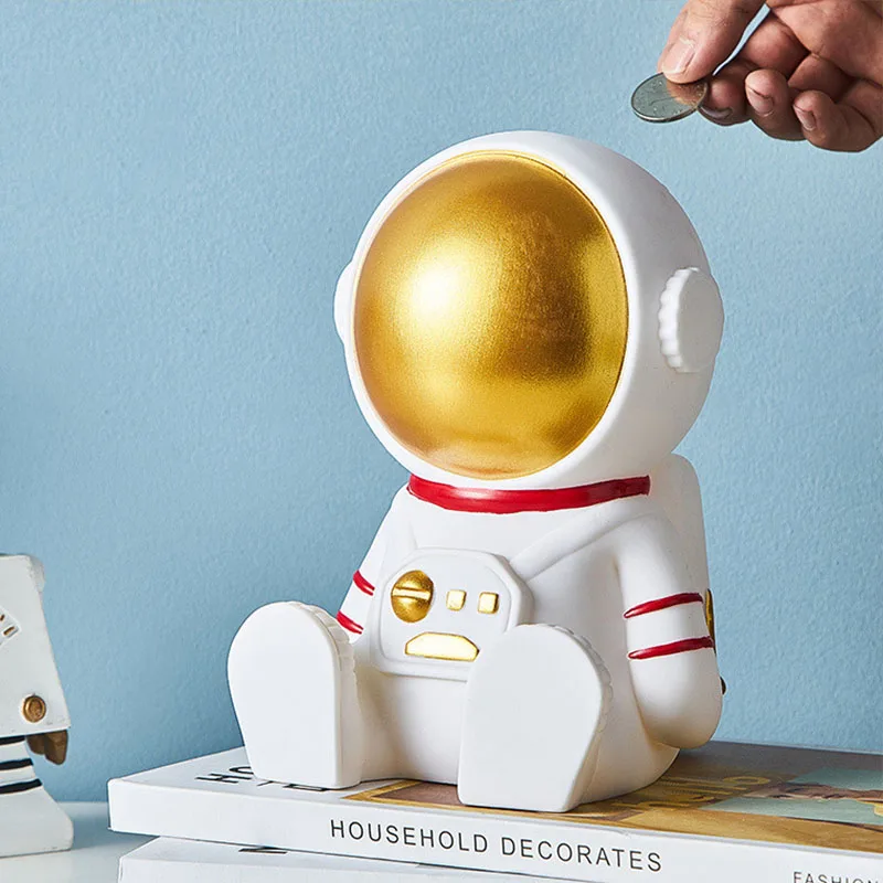 

Nordic Spaceman Piggy Bank Miniature Model Crafts Home Decoration Accessories Resin Money Box Coin Saving Container Decorations