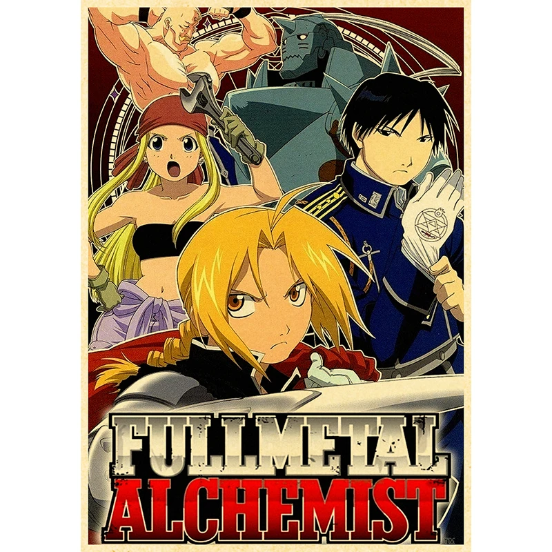 Fullmetal Alchemist Anime Poster Decor For Home Posters Room Wall Pictur Kraft Paper Retro And Prints Art Bar Cafe Stickers