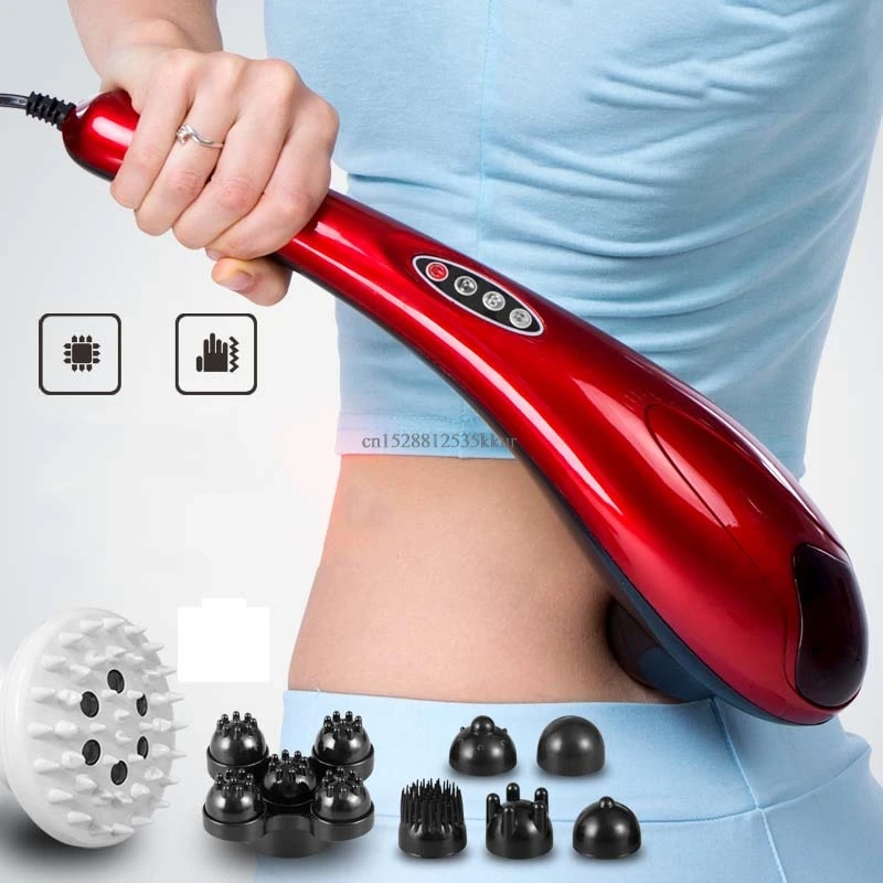 220V Electric dolphin massage stick cervical massager neck shoulder waist home massage hammer back multifunctional whole body