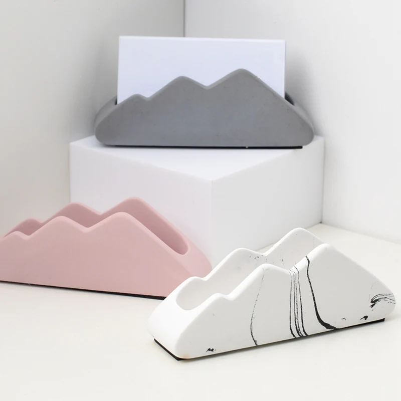 Mountain shape design gypsum concrete office supplies mold for cement silicone mold for card box of card holder