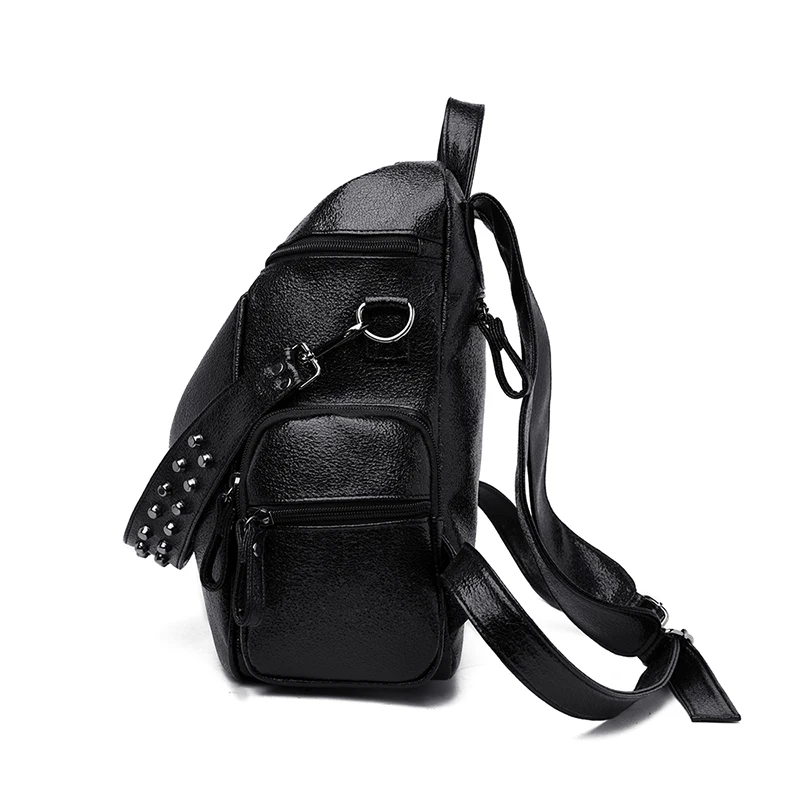 Fashion Women Leather Backpack Travel Female Shoulders School Bag Pretty Style Girls Daypack Shopping Rucksack