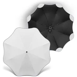 Ruffle Automatic Windproof Resistant Sun Umbrella Black White Women Men Luxury UV Protection Folding Parasol Portable Travel