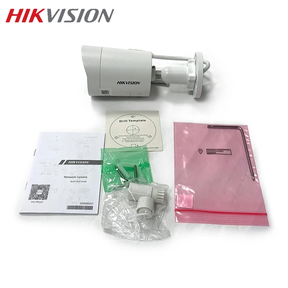 HIKVISION DS-2CD2047G2-LU/SL Built-in Two-way Audio 4MP IR Mini Bullet IP Camera ColorVu Strobe Light and Audible Warning