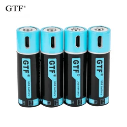 GTF1.5V USB AA akumulator litowo-jonowy 2550mwh 1500mah 100% pojemność litowo-polimerowy USB akumulator litowo usb kabel USB