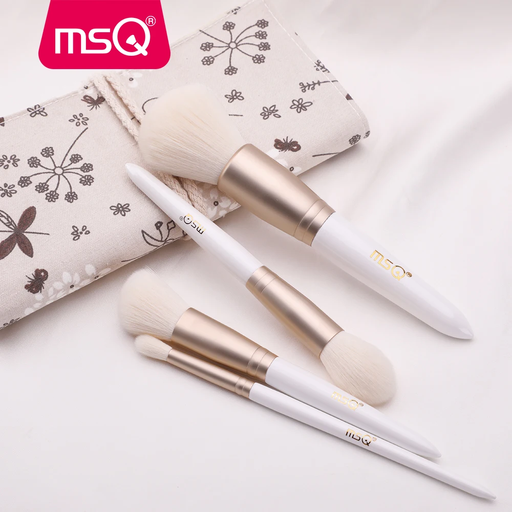 MSQ 10PCS Makeup brushes Set Foundation Powder Eyeshadow Make up Brush Pearl White Gold pincel maquiagem Beauty Tools