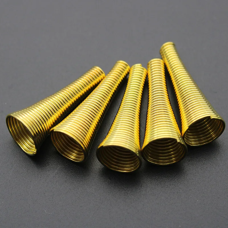 50pcs/lot 22*9mm Gold/Silver Color Metal Spring Bead Caps Spacer End Caps Stoppers for DIY Jewelry Making Findings Z636