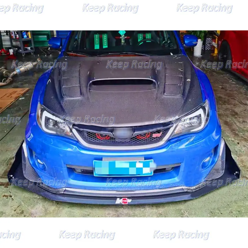 Type M Carbon Fiber Front Under Diffuser Kit (Fit CS2 Front Lip) For Impreza GRB GVB STI Glossy Finish Bumper Splitter Lip