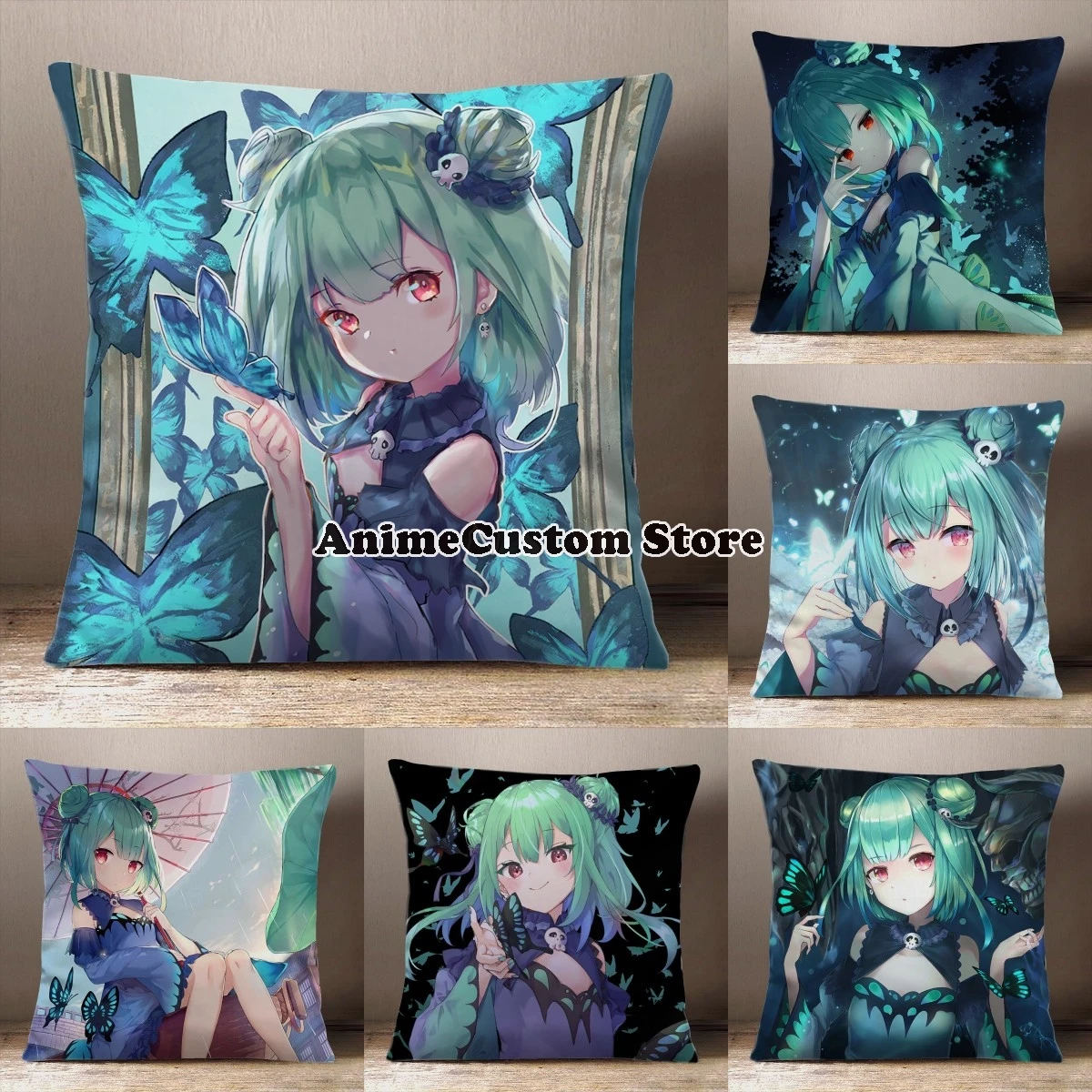 Game Uruha Rushia Hololive YouTuber Cartoon Square Throw Pillow Siesta Dakimakura Dakimakura Safa Back Cushion Cosplay Gifts