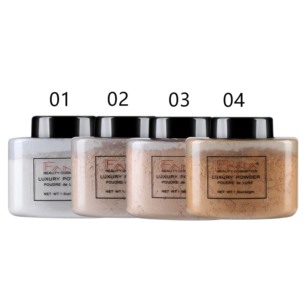 4สีแต่งหน้ากล้วยแป้ง Loose Powder Foundation คอนซีลเลอร์ Face Powder เครื่องสำอางค์ TSLM1