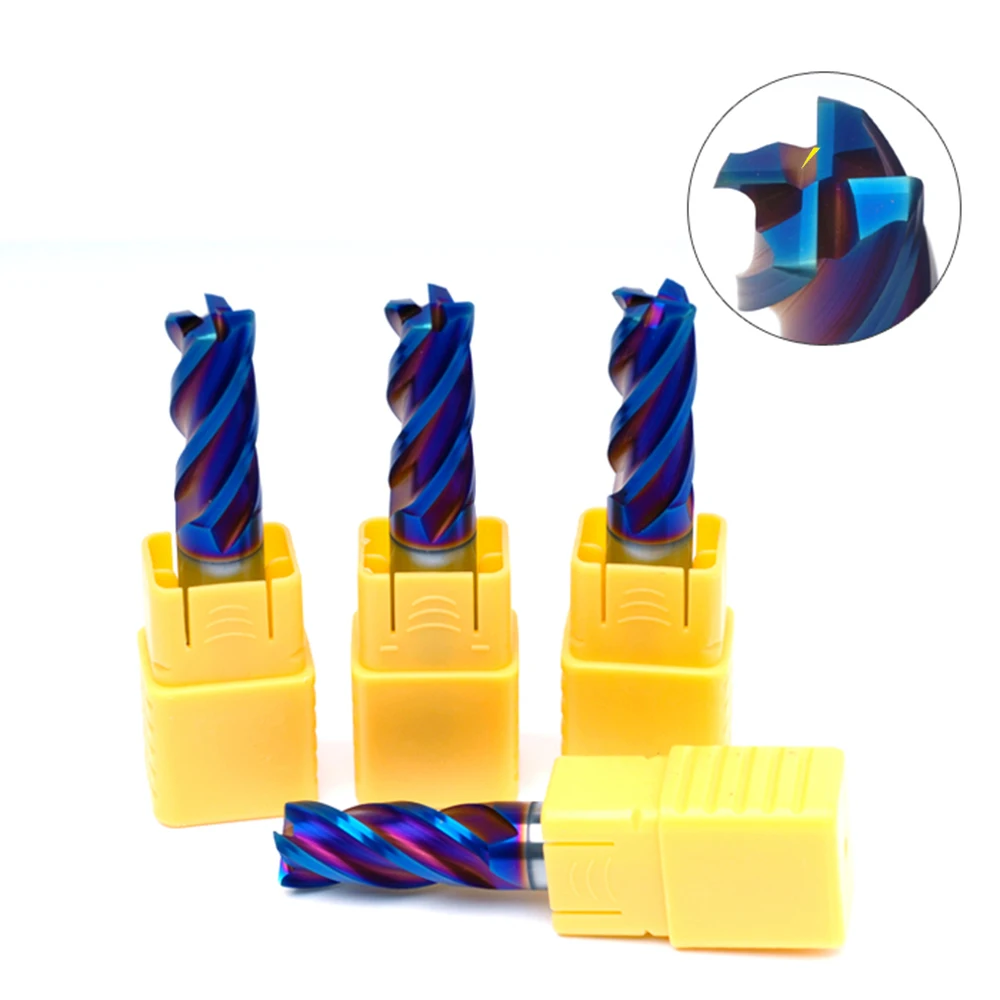Xuhan HRC65 fresa a raggio angolare fresa in acciaio al carburo di tungsteno fresa CNC utensile 4 flauti fresa grado R0.2 R0.5 R1 Router di metallo