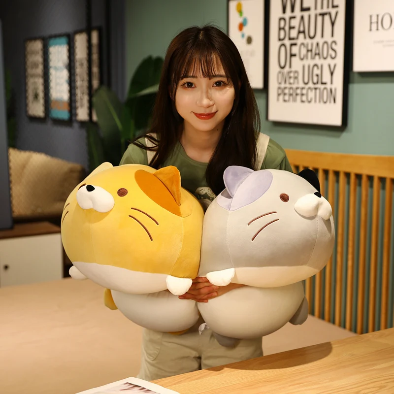 Kawaii Simulation 35/50/60cm Plush Cat Ball Pillow Animal Cartoon Cute Fat Toy  Sweet Home Decor High Quality Child gift Kawaii