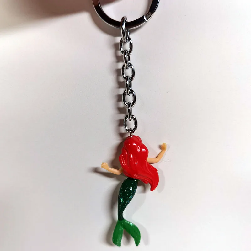 ديزني ذا ليتل ميرميد الأميرة عمل أرقام اللعب ارييل شخصيات كرتونية سلاسل المفاتيح حقيبة قلادة هدايا للأطفال #5