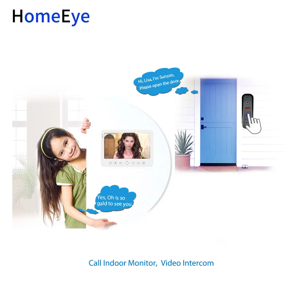 HomeEye Video Door Phone Intercom Outdoor Call Button Call Panel 1200TVL Build-in Camera Home Security Doorbell IR Night Vision