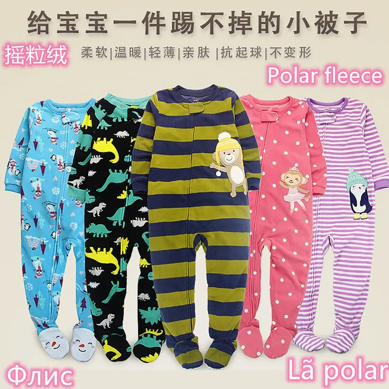 One-piece pajamas for children aged 3-10, pajamas for boys and girls, fleece one-piece suits, soft and warm.