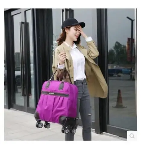 Women  Rolling luggage Bag  Wheeled Bag Woman Trolley Bag Carry On Hand Luggage Bags travel Trolley Bags Trolley Suitcase