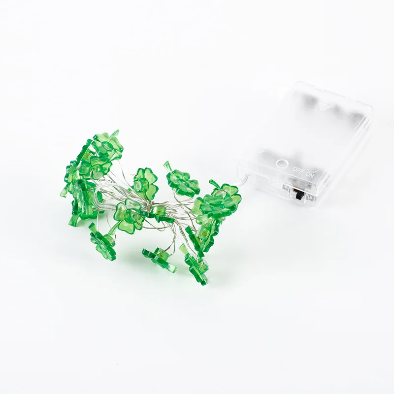 LED Fresh Four Leaf Clover String Light Creative Mini Lamp String Battery Operated for Outdoor Railing Indoor Bedroom Decoration