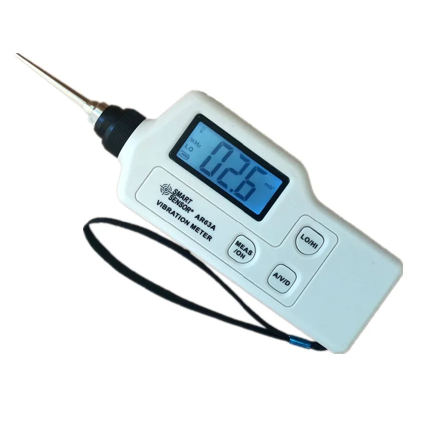 การสั่นสะเทือนแบบดิจิตอลขนาด Vibrograph Vibrometer การสั่นสะเทือนเครื่องวิเคราะห์ Tester w/การเร่งความเร็ว Displacement Test AR63A